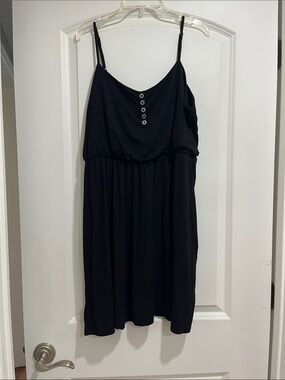 Guess Black Mini Dress with Metal Buttons